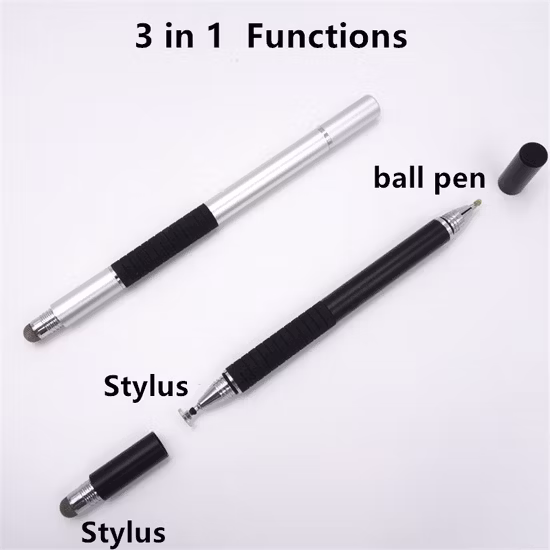 Penna a sfera e stilo con touch screen capacitivo promozionale 3 in 1